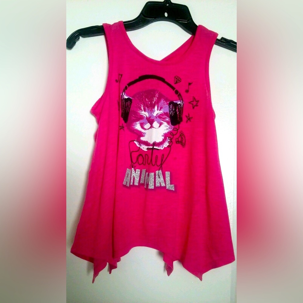 Derek heart cat print tank top M